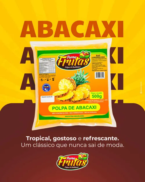 Polpa de Abacaxi Parnafrutas — Tropical, gostoso e refrescante. Um clássico que nunca sai de moda.