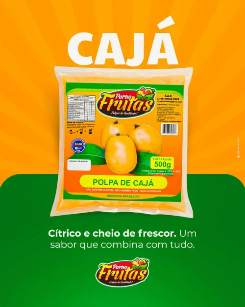 Polpa de Cajá Parnafrutas — Cítrico e cheio de frescor. Um sabor que combina com tudo.