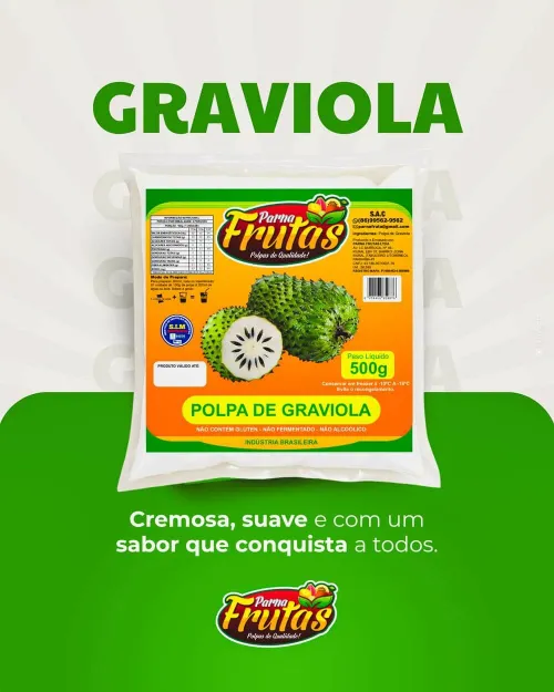 Polpa de Graviola Parnafrutas — Cremosa, suave e com um sabor que conquista a todos.