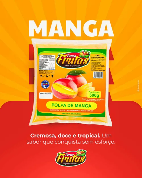 Polpa de Manga Parnafrutas — Cremosa, doce e tropical. Um sabor que conquista sem esforço.