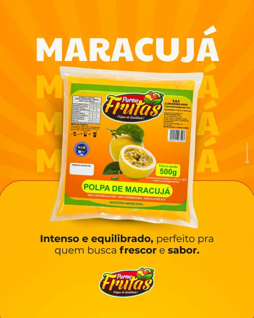 Polpa de Maracujá Parnafrutas — Intenso e equilibrado, perfeito pra quem busca frescor e sabor.