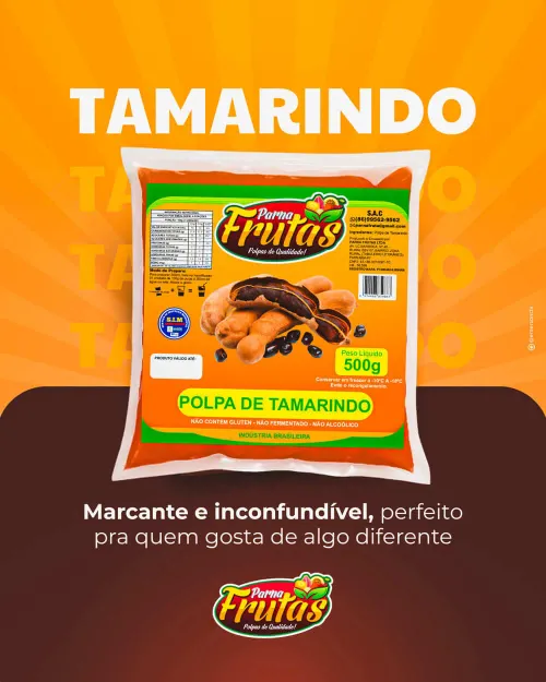 Polpa de Tamarindo Parnafrutas — Marcante e inconfundível, perfeito pra quem gosta de algo diferente.
